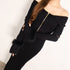 Off shoulder fur sleeve dress